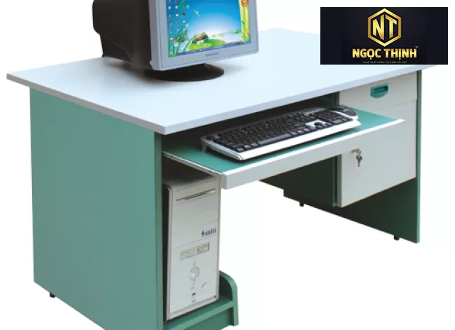 Bàn máy tính hộc liền gỗ Melamine SV204SHL